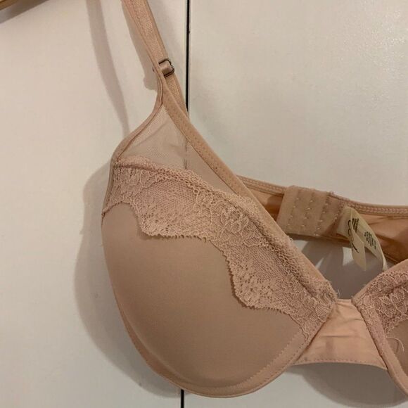 Jessica Simpson Tan Nude Lace Trim Underwire Bra Size 34C - Picture 2 of 7